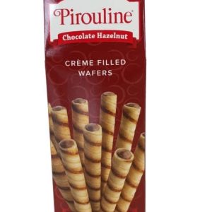 PIROULINE CHOCOLATE HAZELNUT CREME FILLED WAFERS BURGUNDY BOX